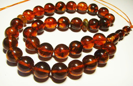 Islamic Prayer bead Genuine Baltic Amber Tasbih  Muslim amber pressed - £94.93 GBP