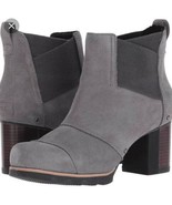 Sorel Addington Chelsea Grey Leather Block Heel Boot $200, Sz 10, NIB! - $98.99