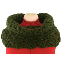 Handmade Infinity Scarf Green Soft Chunky Cable Knit Warm Winter Crochet Gallery - £18.14 GBP