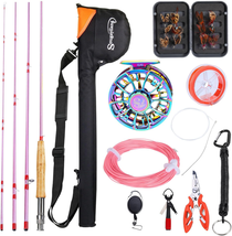 Fly Fishing Rod &amp; Reel Combo 5/6WT Ultra Light Portable Starter Kit w/ A... - €93,01 EUR