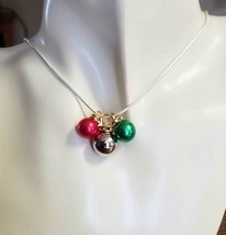 Christmas Ornament Necklace, Christmas Necklace, Christmas Ball Ornaments - £18.62 GBP