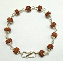 Bracelet Rudraksha 7 Mukhi Rudraksha en argent pur 912 - £37.62 GBP