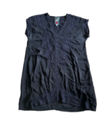 Johnny Was Women&#39;s black V-Neck Eyelet Crochet Embroidered tunic boho Si... - $730.94 MXN