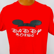 Mickey Mouse Ears Daddy Mouse T Shirt Large Red Disney World - £19.68 GBP