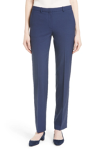 THEORY Womens Trousers Straight Fit Hartsdale B Solid Blue Size US 4 H0101222 - £57.24 GBP