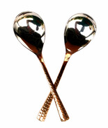 Cutlery Spoon Kitchenware Health Benefit 2 Pcs Handmade Solid Copper Steel  - $34.33 CAD