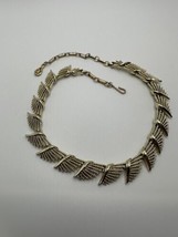 Vintage Gold CORO Elegant Chunky Feather Necklace 14&quot; - 17&quot; - £23.37 GBP