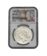 1922 Peace Silver Dollar $1 NGC MS62 Certified U.S. Silver Coin - $98.01
