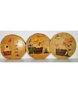 1970&#39;s Bathroom Artwork Wood Pictures set of 3 - £12.87 GBP