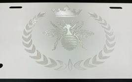 Queen Bee Car Tag Engraved Etched on Gloss White Aluminum License Plate ... - £18.42 GBP