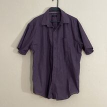 Van Heusen Button Down Eggplant Purple Pocketed Shirt Micro Checkered XL... - €11,86 EUR