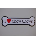 I Heart (Love) Chow Chows Dog Bone Car Magnet 2&quot;x7&quot; USA made NEW Waterproof - £3.94 GBP