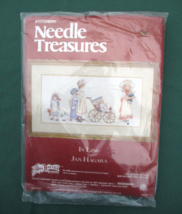 Jan Hagara Crewel Embroidery Kit Needle Treasures In Line Girl Dolls Buggy 20x10 - £21.37 GBP