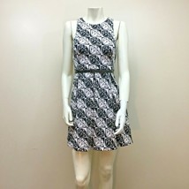 L&#39;Amour Nanette Lepore Sleeveless Diamond-Print A-Line Dress Black/White X-Small - £12.64 GBP