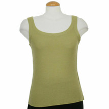 EILEEN FISHER Moss Green Merino Wool Links Cami Tank Top M - £55.87 GBP