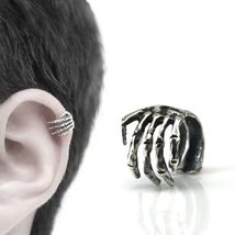 Keleton Finger Hand Clip Earrings For Women Men Punk Ear Cuff Clip Without Pierc - £10.41 GBP