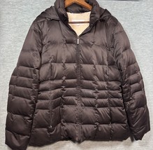 Calvin Klein Womens Brown Down Puffer Jacket L Hooded - $26.61