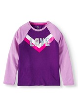 Athletic Works ~ Girl&#39;s Size Large 10/12 Top ~ Purple w/Silver Sequins &quot;LOVE&quot; - £11.95 GBP