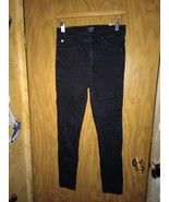 J. Crew High Rise Skinny Jeans Black Denim Women&#39;s Size 26 28x25 Cotton ... - £13.93 GBP