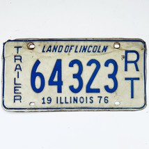 1976 United States Illinois Land of Lincoln Trailer License Plate 64323 RT - €10,23 EUR