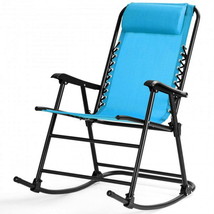 Outdoor Patio  Folding Zero Gravity Rocking Chair-Turquoise - £98.48 GBP