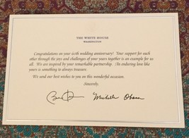 Obama White House 60th Wedding Anniversary Card Signed Pres Barack Michelle - £17.40 GBP