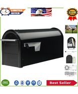 Contemporary Black Mailbox with Rust-Resistant Steel &amp; Magnetic Latch - ... - $106.29 CAD