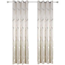 Anyhouz 150cm Curtains Plain White Modern Luxury Retro Style Texture for Living  - £41.00 GBP