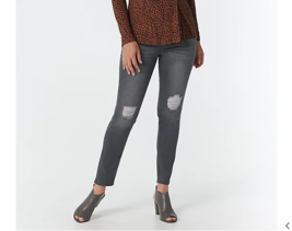 Lisa Rinna Collection Distressed Jeans Washed Grey Plus 18, A370177 - £15.41 GBP