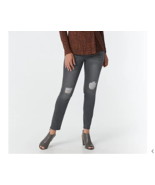 Lisa Rinna Collection Distressed Jeans Washed Grey Plus 18, A370177 - $26.36 CAD