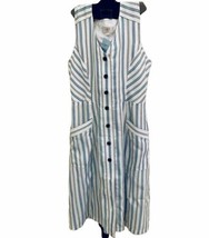 LOFT Outlet Dress Women’s 2 Petite Sleeveless Striped Front Button Closure - NWT - £45.86 GBP