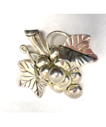 Vintage Marie Jennifer MJ Fashion Jewelry Silver Color GRAPES ON VINE Pi... - $20.54 CAD