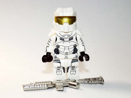 Building Block Halo Spartan Soldier White Video Game Minifigure Custom - £4.71 GBP