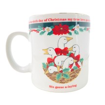 Tienshan Deck The Halls 6th Day Of Christmas Coffee Mug Geese a Laying 3.75 - $10.62