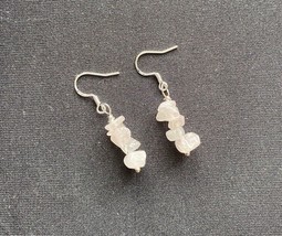 Rose Quartz 925 Sterling Silver Dangle Earrings Artisan Made Natural Gem... - $19.79