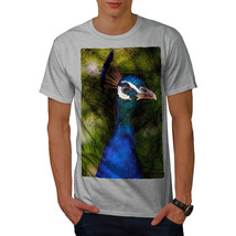 Wellcoda Peacock Face Cute Mens T-shirt, Animal Graphic Design Printed Tee - £14.87 GBP+