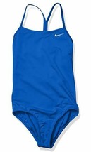 NWT $38 Nike Girls Racerback One Piece Swimsuit NESS9644-494 Blue Sz S - £19.90 GBP