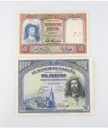 Spain Peseta Notes (Lot of 2) 1931 500 Peseta VG+ p#84 1928 1000 Peseta ... - $88.14