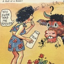 Bull Of A Boner Vintage Postcard Humor Funny Risqué - $12.95