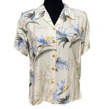 Paradise Found Bamboo Bird Of Paradise Hawaiian Shirt Aloha Floral Size Small - £22.18 GBP