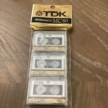 NEW TDK MICROCASSETTE MC 60 MINUTE 3-PACK AUDIO CASSETTE TAPES  SEALED P... - $11.88