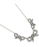 COACH TRIPLE STONE BOW NECKLACE SILVER F28856 - £46.11 GBP