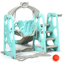 3 in 1 Toddler Climber &amp; Swing Set Slide Playset w/Basketball Hoop &amp; Bal... - $203.99