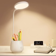 Desk Lamp For College Dorm Room, Small Desk Lamps Rechargeable With Storage Cup/ - £17.39 GBP