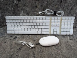 Works Apple USB Wired Keyboard White A1048 + USB Wired Optical Mouse A1152 - £20.09 GBP