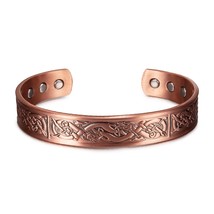 Viking Copper Therapeutic Magnetic Bracelets Adjustable Cuff Energy Pure Copper  - £17.37 GBP