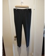 NYDJ Pants Womens Sz 14 Charcoal Gray Knit Faux Leather Trim Slimming Lift Tuck  - $34.60