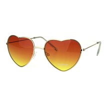 Womens Cute Heart Shape Sunglasses Thin Metal Frame Color Lens UV 400 - £7.86 GBP