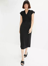 BON PRIX Black Ruched Midi Dress UK 18 PLUS Size (fm37-12) - £34.62 GBP