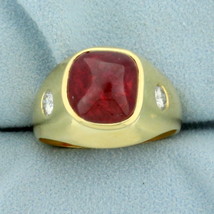 Designer 4ct TW Ruby and Diamond Ring in 18K Yellow Gold - £2,477.21 GBP